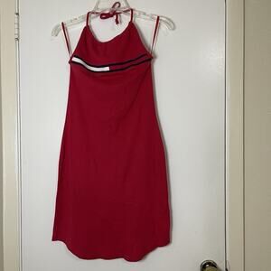 Tommy Hilfiger halter knit red y2k 90's summer dress size small
